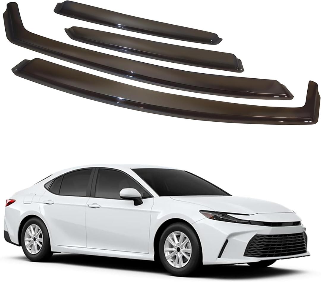 in-Channel Car Window Rain Guard Compatible with Toyota Camry 2025-2026 4pcs, Taiwan Made Precise & Transparent Car Wind Deflectors No Water Leakage Visors