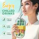 2-in-1 Ice Cube Bottle,Ice Cube Tray Water Bottle,2025 New Ice Cube Making Bottle for Home Outdoor Office Ice Making Freezer Coffee Juice Beverages (Green)