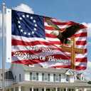 3 x 250 Anniversary USA Flag 3x5 Outdoor American Flag 3-Ply Double Sided 1776-2026 Blessings 250 Years Patriotic Flags Banner 4th of July Decorations for Memorial Independence Veterans Labor Armed Forces