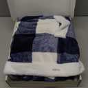 Mellowdy ULazy Blanket, Poncho Shawl Wearable Blanket with Pockets and Sleeves for Women and Men, Warm Snuggie, Soft Fuzzy Robe Fleece Throw for Gifting, Home, Travel (Light Grey Check)