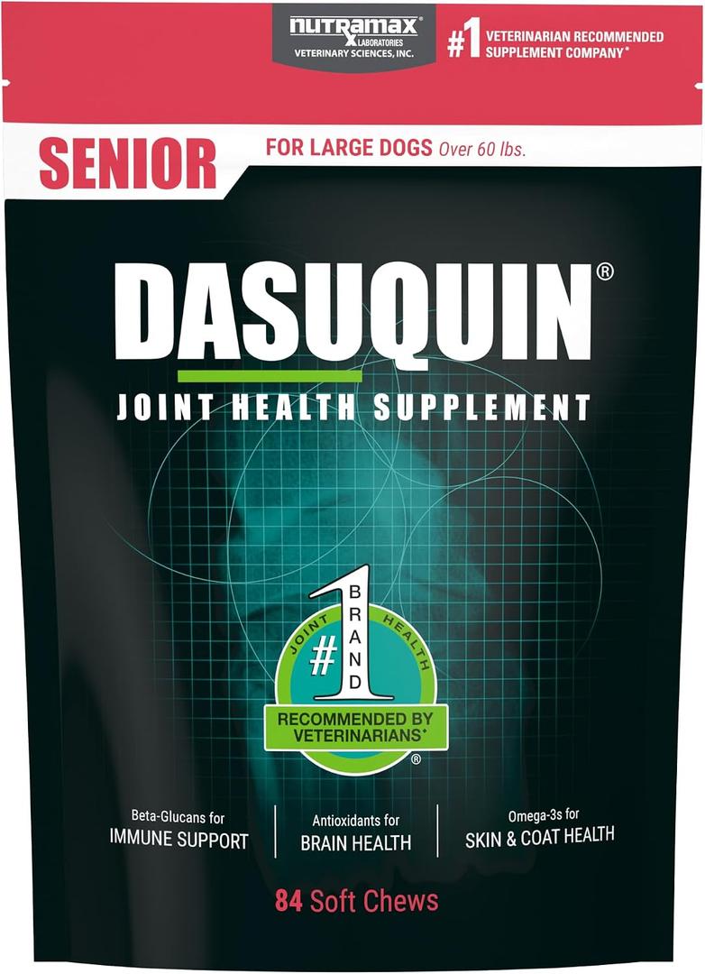 Nutramax Dasuquin Joint Health Supplement for Large Senior Dogs for Immune Support, Skin & Coat Health, and Brain Health, 84 Soft Chews