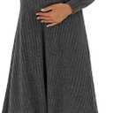Women's Maternity Sweater Dress, Turtleneck Long Sleeve Knit Pregnant Puff Sleeve Dress Fall Winter Holiday Outfit, Size Large