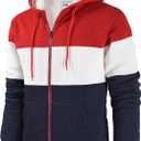 Men's Fleece Heavyweight Full Zip Hoodie Sweatshirt Jacket Hooded for Men (Red, XL)