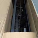 Small Grocery Bag Holder, Trash bag holder with Removable Bamboo Top, Wall Mount, No Drill, Stainless Steel, Black