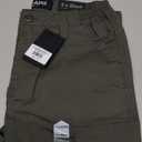 LAPG Women's Stretch Core Cargo Tactical Pants, Elastic Waistband, High Rise, Relaxed Fit, Outdoor Work Pants, Multi-Color (Od Green, 4 Short)