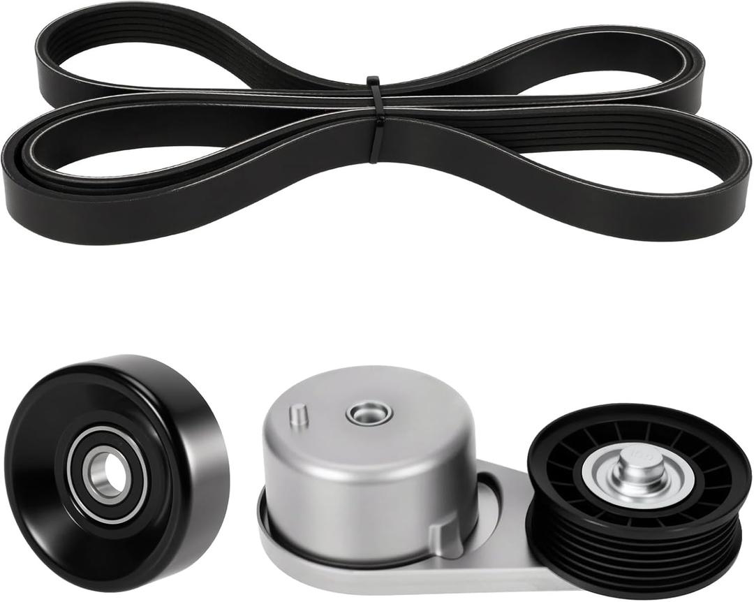 Engine Serpentine Drive Belt Tensioner Idler Pulley Kit,Compatible with Ford Mustang 2005 2006 2007 2008 2009 2010 4.0L V6