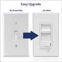 Leviton SureSlide Dimmer Switch for Dimmable LED, Halogen and Incandescent Bulbs, 6674-P0W, White (1 pack)