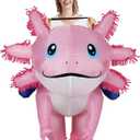 Axolotl Inflatable Costume Halloween Blow Up Costume adult axolotl costume for Holiday Party Cosplay Pink (Pink)