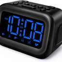 Extra Loud Alarm Clock: 115dB Dual Alarms and 6 Unique Alarm Sounds for Heavy Sleepers - Adult Students for Bedroom On-Time Wake-Ups - Blue Digits