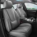 Car Seat Covers Full Set Gray, Premium Leather Car Seat Covers, Waterproof and Breathable Seat Covers, Universal Car Seat Protector Fit for Cars, Trucks, SUVs, Pick-ups