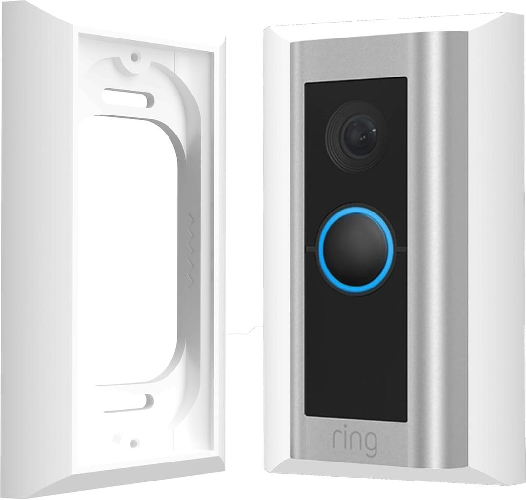 Hidden River Lab Ring Doorbell Mount Genuine Wall Plate for Ring Wired Doorbell PRO - Premium Adapter Plate - White