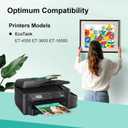 2 x Compatible 774 664 Ink Bottle Replacement for Eps T774 T664 T774120-S Ink Cartridge Used with Eps EcoTank ET-4550 ET-3600 ET-16500 ET 4550 3600 16500(2Black 1Cyan 1Magenta 1Yellow 5 Pack)