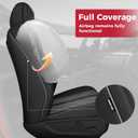 FREESOO for Tacoma 2024 2025 2026 Seat Covers Full Set - Custom Fit for Toyota Tacoma Double Crew Cab, SR, SR5, TRD Sport, TRD Off-Road, Pickup Truck Seat Covers with Faux Leather(BlackGrey)