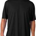 A4 Men's Cooling Performance Crew Short Sleeve Tee (Large, Black)