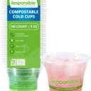 5 oz Clear Cold Cup, Certified Compostable and Made from 100% American Biobased Materials, No-PFAS Added & BPA-Free (100 Count)