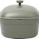Crock-Pot Northvale Cast Aluminum Lightweight Durable 5.2 Quart Heavy Duty Dutch Oven Pot With Lid, Oven Safe, Dual Handles - Matte Sage Green