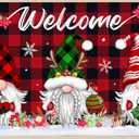 TREWAVE Christmas Welcome Decorative Doormat Christmas Gnome Door Mat Non Slip Rubber Backing Floor Mat Seasonal Winter Holiday Front Porch Rugs for Outdoor Indoor Entrance, 29 x 17 Inch