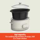 bella 6.0 Qt Programmable Slow Cooker, Ceramic Nonstick Coating, Adjustable Temperature & Cooking Times, Dishwasher Safe Stoneware Pot & Tempered Glass Lid, Tangle Free Cord Wrap, Oatmilk