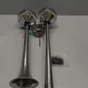 FARBIN Boat horn Waterproof Stainless Steel Dual Trumpet,Electric Horn for 12v Boats Ship Sailboat Yacht Off-Road Vehicle Truck SUV RV Vans Touring Car (Stainless steel double tube, 12V)