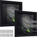 Gisafai 2 Pcs 26" x 26" Gable Vent Aluminum Alloy Wall Vents Shed Attic Vent with Screen Return Air Grill with Screws, for Ventilation Exterior Doors Wall House (Black)
