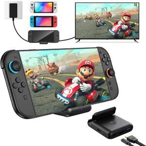 TV Dock Station for Switch 2, Switch 2 Dock with 4K@144Hz HDMI Output/Type C Port/3 USB Port/100W Fast Charging for Nintendo Switch 2/1/OLED (Only Dock,Not Suitable for Use with Protective Case)