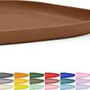 SMILOOL Small Silicone Pet Food Mat with Raised Edge for Food and Water Bowl, Square Dog Feeding Mats, Cat Food Trays for Floor Waterproof, Rubber Tray for Dogs and Cats, 12 x 12 x 0.7 Brown