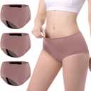 Carer Incontinence Underwear for Women Washable Leakproof Underwear for Women 150ml Super Absorbent Bladder Leak Proof Underwear for Womens Bladder Leakage Protective Panties 3 Pack, L (Dusty Rose)