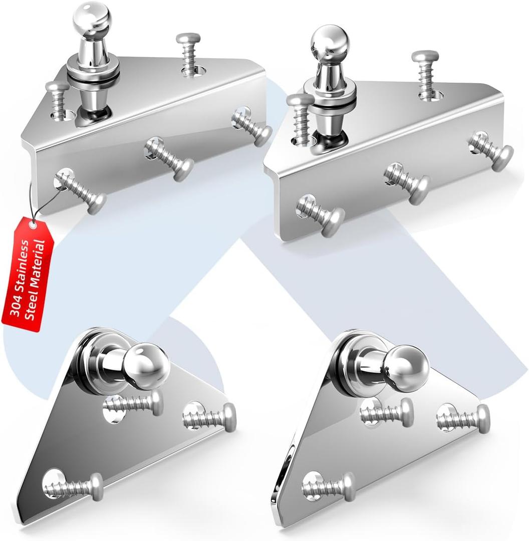 ARANA 13 Stainless Steel Gas Struts Mounting Bracket, Ball Stud Mount Brackets for Universal Lift Supports Shocks Spring Prop, 4 Pcs