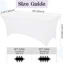 HAISIWLKJ 6 Pack Table Cloth 8ft White Tablecloths for Rectangle Folding Table Spandex Fitted Stretch Cover Wrinkle Resistant Washable Protector for Party, Wedding, Banquet, Festival.