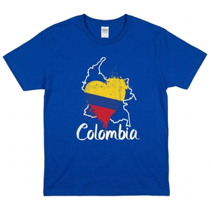 Colombia Heart Colombian Flag Card Pride Vintage T-Shirt, M