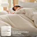 Bedsure Muslin Duvet Cover King Size - 100% Cotton 3-Layer Gauze Duvet Cover PureWoven Ultra-Soft & Breathable Bedding Set with Zipper Closure and 8 Corner Ties (Linen, King, 104"x90")