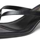 Women's Kitten Heel Sandals Square Toe Slip on Flip Flop Heels 2 Inch Thong Sandals Party Dress Heeled Sandals, Black US 8