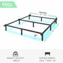 QEROMY Full Bed Frame for Box Spring, 7 Inch Metal Bed Frame with LED Lights, 9-Legs Support Bed Base, Tool-Free Easy Assembly