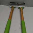 Leriton 2 Pcs Mini Garden Hula Hoes for Weeding 17 Inch Long Stirrup Hoe Tools Scuffle Hoe Garden Tool for Lawn Yard Weeding Gardening with Wood Handle