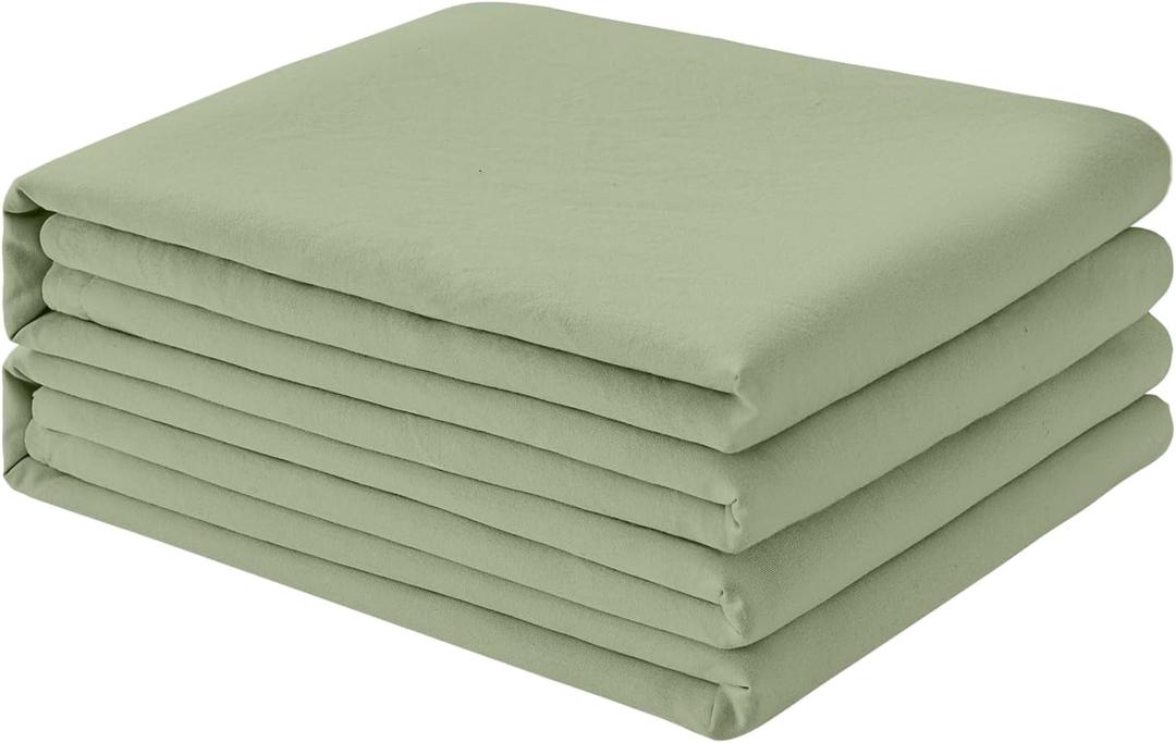 FreshCulture King Flat Sheets Only 2 Pack - Hotel Quality Flat Bed Sheets - Brushed Microfiber - Ultra Soft & Breathable - Wrinkle-Free - Easy Care - Flat Sheets Only King Size (Sage Green)