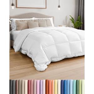 Full Size, White Alternative Down Comforter - Warm, Lightweight & Breathable Hotel Quality Bedding Set for Men, Women, Kids and Teens - All Season Oversized Cooling Microfiber Duvet Insert Comforter
