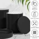 6-Piece Bathroom Accessory Set Resin, Black Bath Accessories Complete with Toothbrush Holder, Lotion Soap Dispenser, 2 Qtip Holders,Vanity Tray,Bathroom Tumbler - Countertop Vanity Organizer