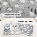 1 Pack 3 Puppy Blankets Super Soft Warm Sleep Mat Grey Cute Print Fluffy Fleece Pet Flannel Throw Dog Blankets for Small Dogs Cats,Star&Bone&Love-Medium(29"x20")