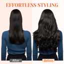 5 Clip One Piece Clip in Hair Extensions Real Human Hair 18 Inch Human Hair Clip in Extensions Dark Brown 3/4 Full Head Hair Extensions Clip ins Long Straight 50g