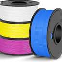 TECBEARS High Speed PLA 3D Printer Filament BundleMatte PLA Filament 1.75mm for High Speed 50-600mm/s, 4 Pack,0.25kg per Spool,Pri-Magenta+Pri-White+Pri-Yellow+Pri-Cyan