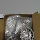 Amylove 2 Set Glass Door Knobs Mortise Style Fluted Crystal Antique Door Knobs with Spindle Antique Doorknobs for Home Interior(Silver,Basic)