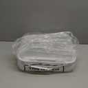 Sanwuta 4 Pcs Clear Hard Zipper Case with Handle Office Storage Cases Hard Plastic Pouches Transparent Bins for Crafts, Pencils, Snacks, Cosmetics, Puzzles(13.8 x 11.8 x 2 Inches,White)