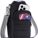 Water Bottle Bag 40 oz Crossbody Holder for Walking Hiking Insulated Carrier Purse with Adjustable Strap (Black)
