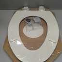 CHURCH Toilet Seat, Easy Clean Hinges Release for Deep Cleans, Durable Enameled Wood Seat, Elongated, Biscuit