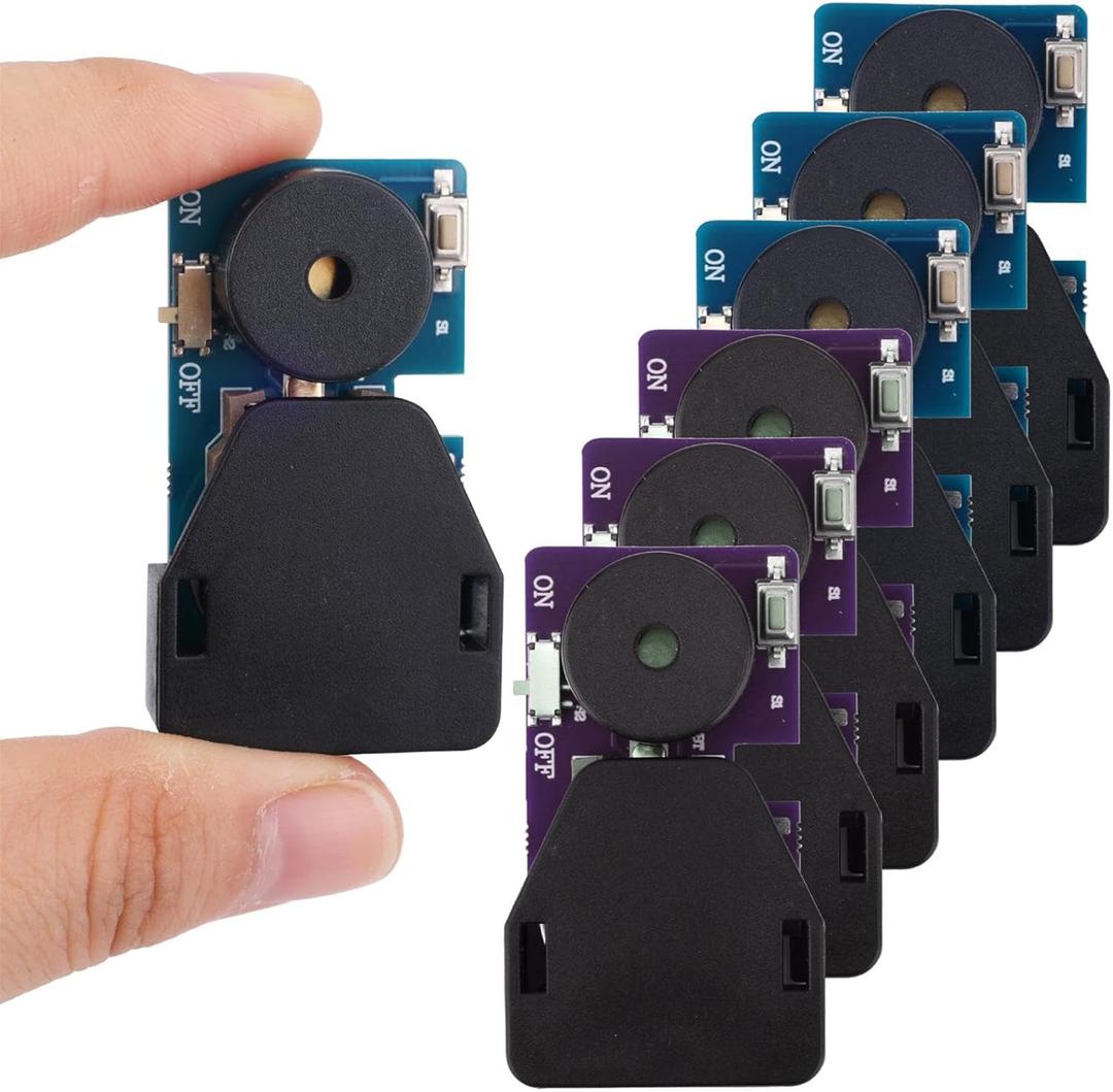 6 Pack Cricket Noise Maker Prank, Hidden Sound Prank Box with 6 Annoying Sounds Funny Chirping Beeping Device Gag Toy for Adults Office Home Car & Party (Purple+ Blue)