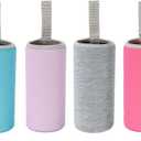 MECCANIXITY Water Bottle Sleeve 420ml Neoprene Carrier Insulated Non Slip Protective Glass Bottles Cover with Strap for Cool or Hot Drinks, Colorful 6 Pack