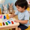 Easter Basket Stuffers for Toddler12 Colors Non-Toxic Washable Bunny Rabbit-Shaped Crayons for Kids with Easter Coloring Book Easter Egg Fillers Hunt, Classroom Games Supplies for Boys Teens
