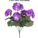 Artificial Geranium Fake Flowers for Outdoors Decoration, 6 Bundles Silk Geraniums Flower UV Resistant Look Real Faux Plants for Outside Planter Front Door Garden Patio Balcony Yard Home, Purple