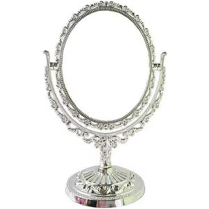 Makeup Mirror, Retro Double Sided Tabletop Vanity Mirror, Oval Swivel Desktop Stand Mirror, 360 Degree Rotation Vintage Two-Sided Makeup Mirror