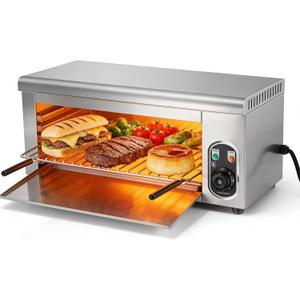 2000W Salamander Broiler, Electric Steak Broiler, Raclette Grill Cheese Melter Grill with Removable Plates, Stainless Steel Food Heater for Home Commercial, Wall Mount or Countertop, 50-300
